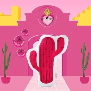 Escada Pink Cactus Throw Pillow